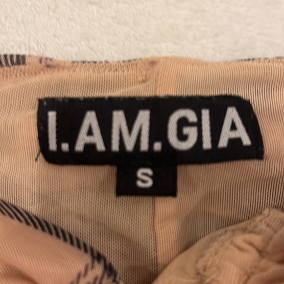 IAMGIA Carmel halter top tan plaid cropped Small S - Picture 4 of 5